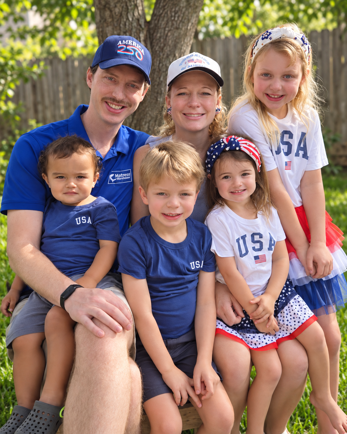 Seth Carstens with his family and four children